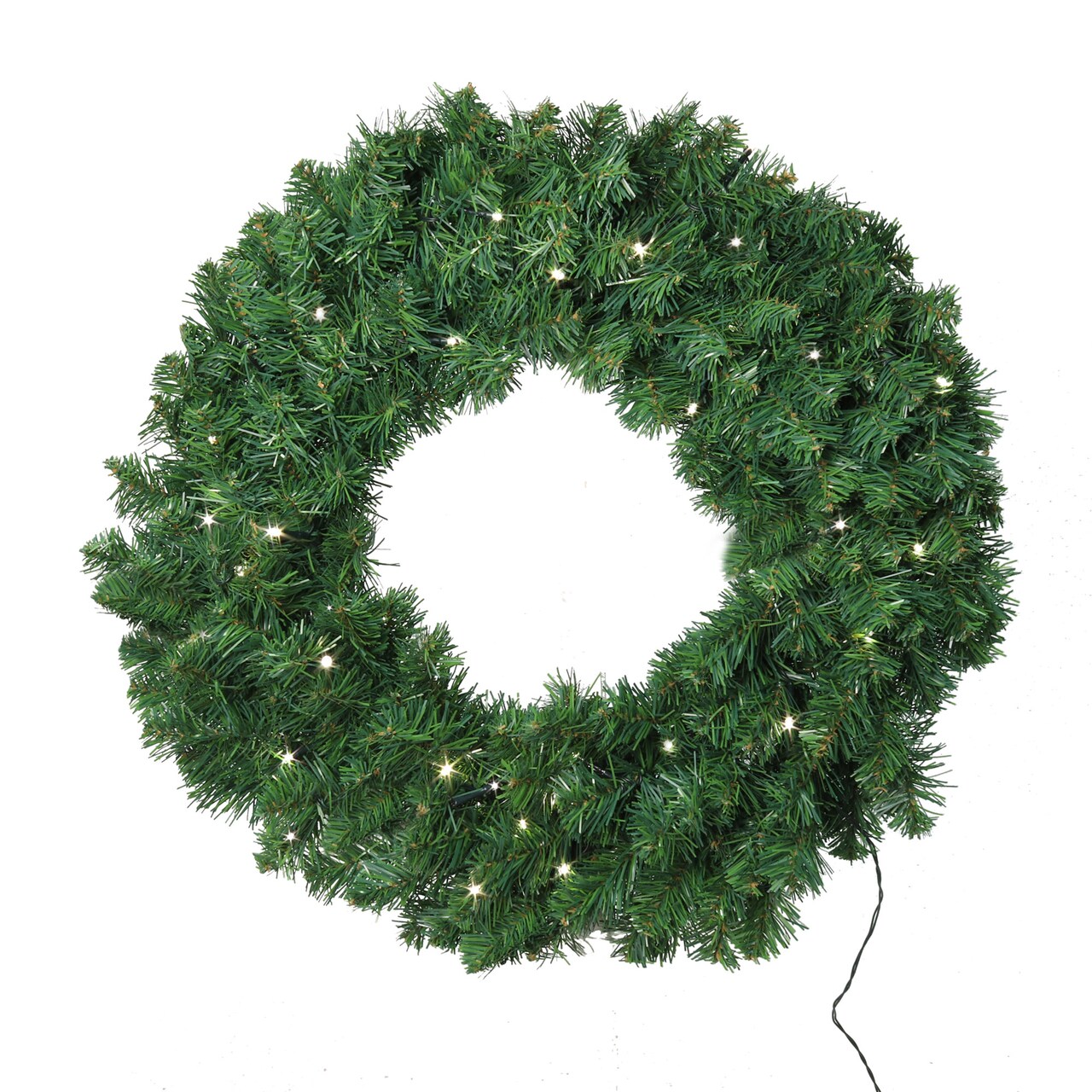 20" Pre-Lit Northern Spruce Pine Wreath - 200 Lifelike Tips, 50 Battery-Operated Lights, Perfect for Doors, Walls, Mantels - Festive Holiday Decor, Floral Home by Artificial Flowers